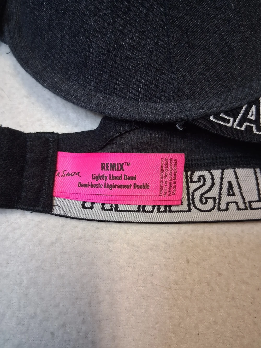 La SENZA Charcoal Gray Padded Underwire Bra with Logo Band - Picture 7 of 8